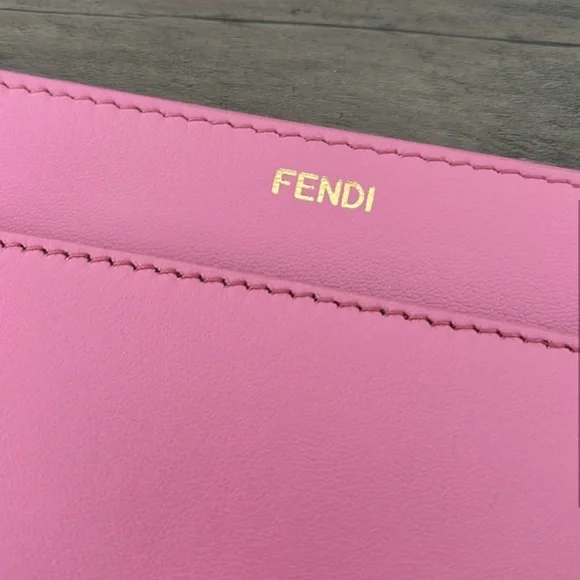 Fendi pouch in snap in Pink Leather for peekaboo bag